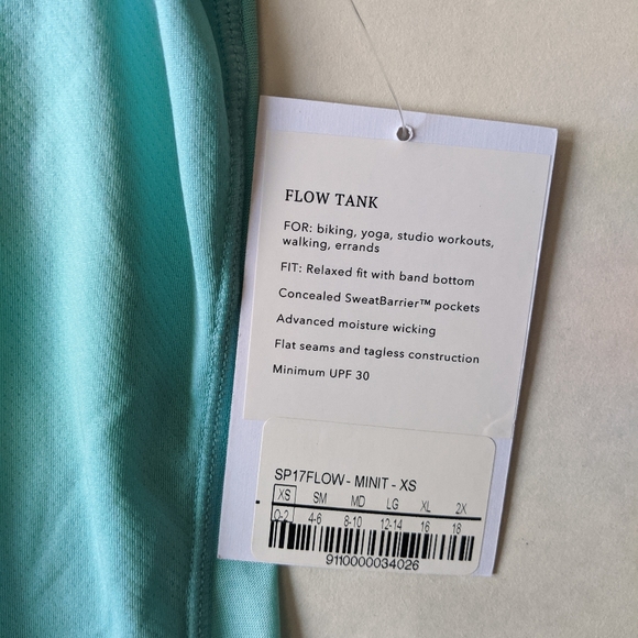 NEW Zuma Blu Active Flow Tank Mint with Pockets Sz XS - Picture 3 of 11